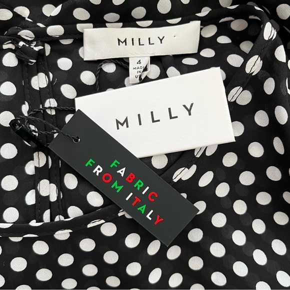 Milly Gabby Silk Polka Dot Top - Picture 10 of 12